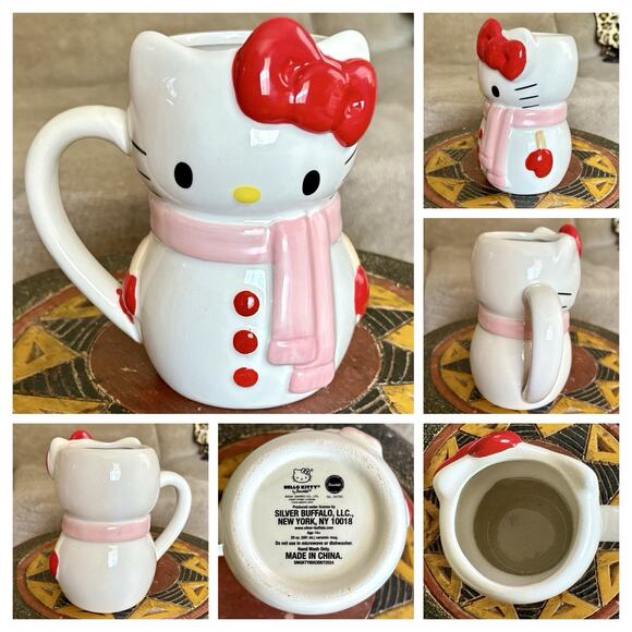 HELLO KITTY XMAS DECOR Snowman Mug Gingerbread Hand Towels Candy Cane Bowls Soap - Picture 7 of 16